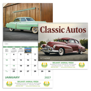 Classic Autos Wall Calendar - Spiral